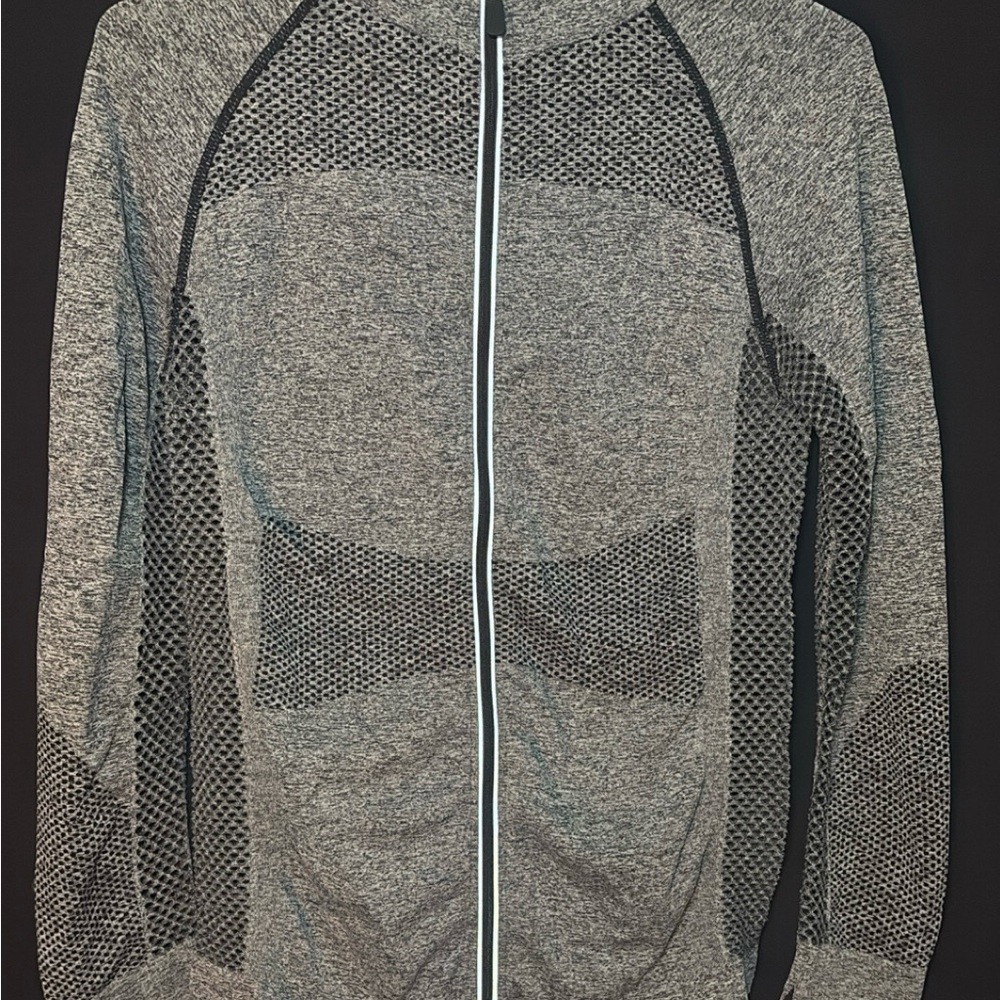 Bebe Sport Gray Mesh Zip-Up Athletic Jacket